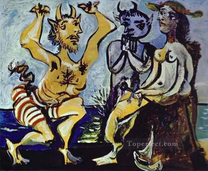 Two Fauns and Nude 1938 Pablo Picasso Oil Paintings